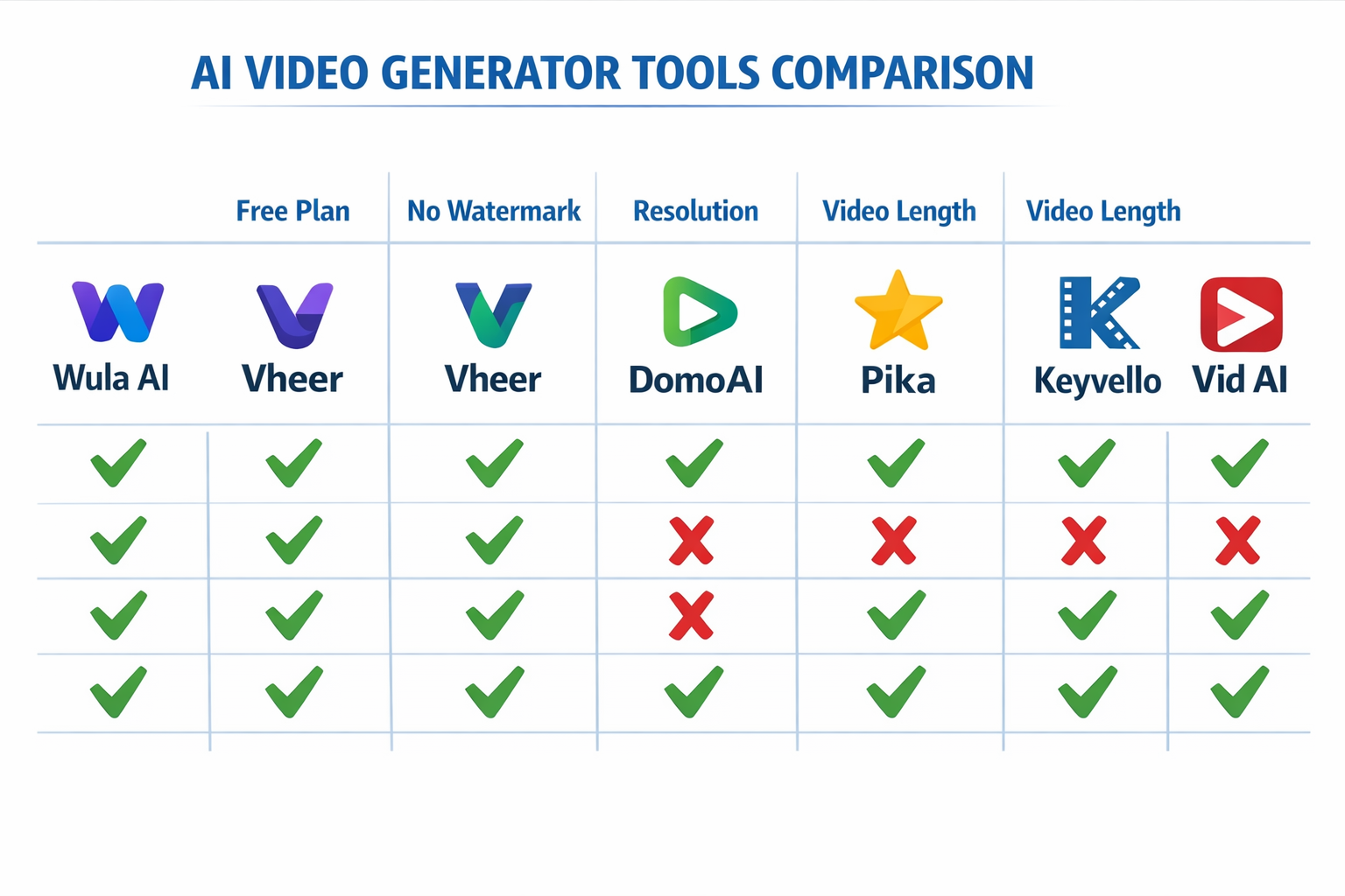 Which free AI video generator has no watermark?