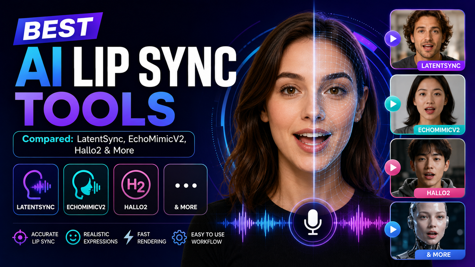 Best AI Lip Sync Tools in 2026 (Compared: LatentSync, EchoMimicV2 ...