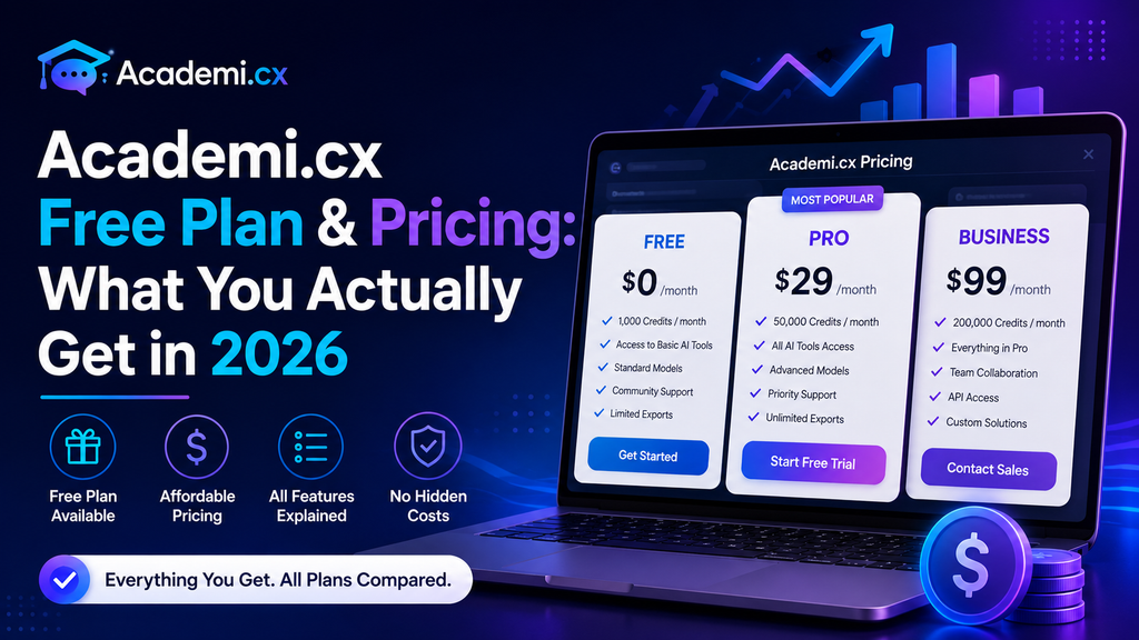 Academi.cx Free Plan & Pricing: What You Actually Get in 2026 - ReviewNexa Analysis
