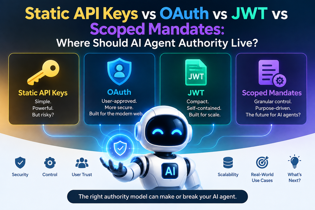 Static API Keys vs OAuth vs JWT vs Scoped Mandates: Where Should AI Agent Authority Live? - ReviewNexa Analysis